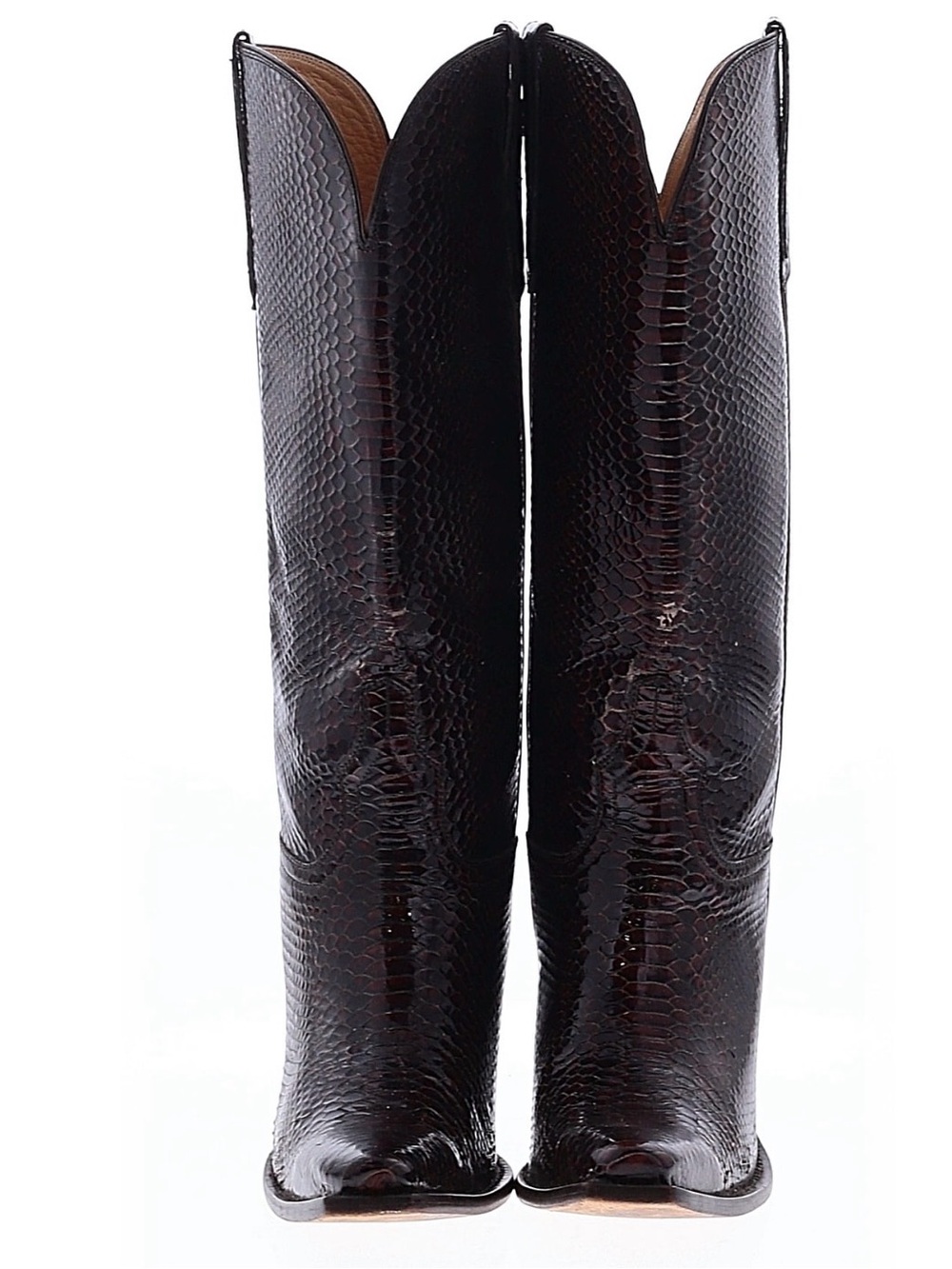 LUCCHESE CHARLIE 1 HORSE Snake Cowboy Boots Size 8 GUC - Picture 2 of 11